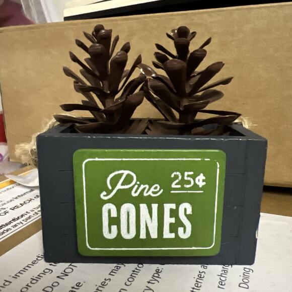 Wondershop Wood Crate with Pinecones Christmas Tree Ornament -nwt - Picture 2 of 3